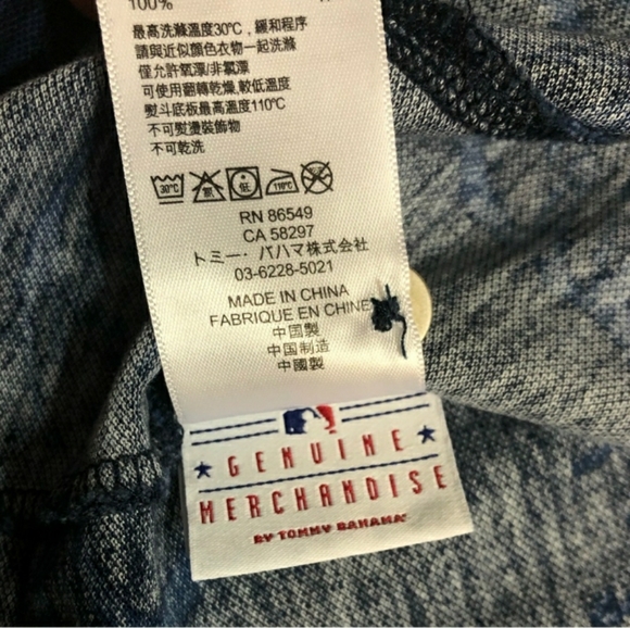 TOMMY BAHAMA MLB Blue Palm Print Polo Size Small.EUC! - Picture 8 of 9